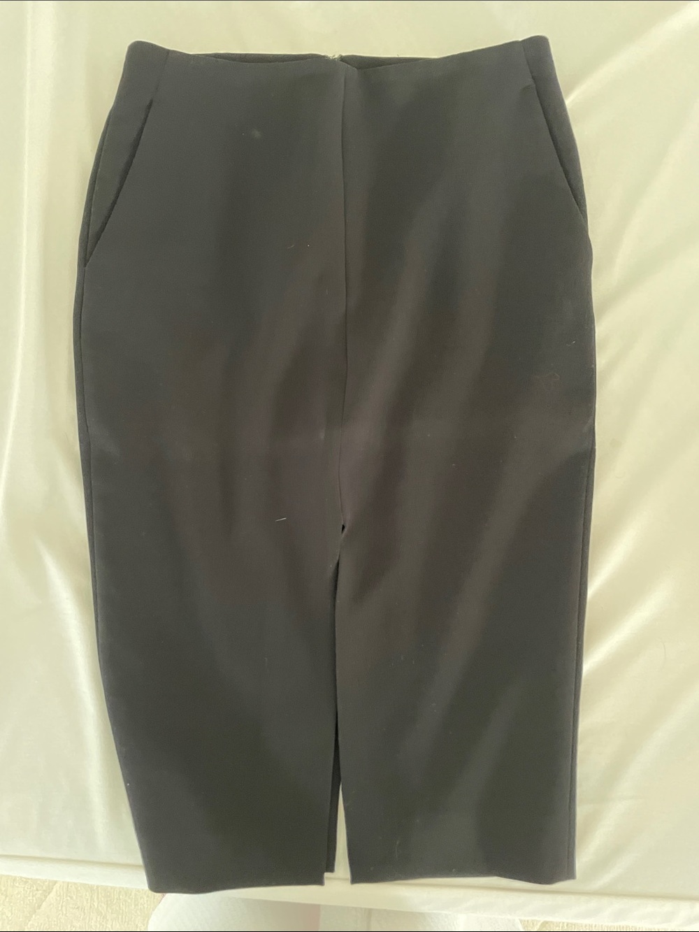 Black Pencil Skirt with Front Slit